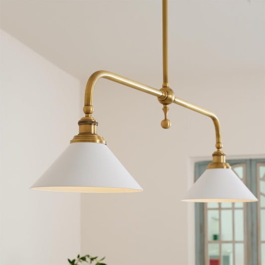 Modern 2-Light Pendant Ceiling Lamp  Minimalist Gold Hanging Light Fixture