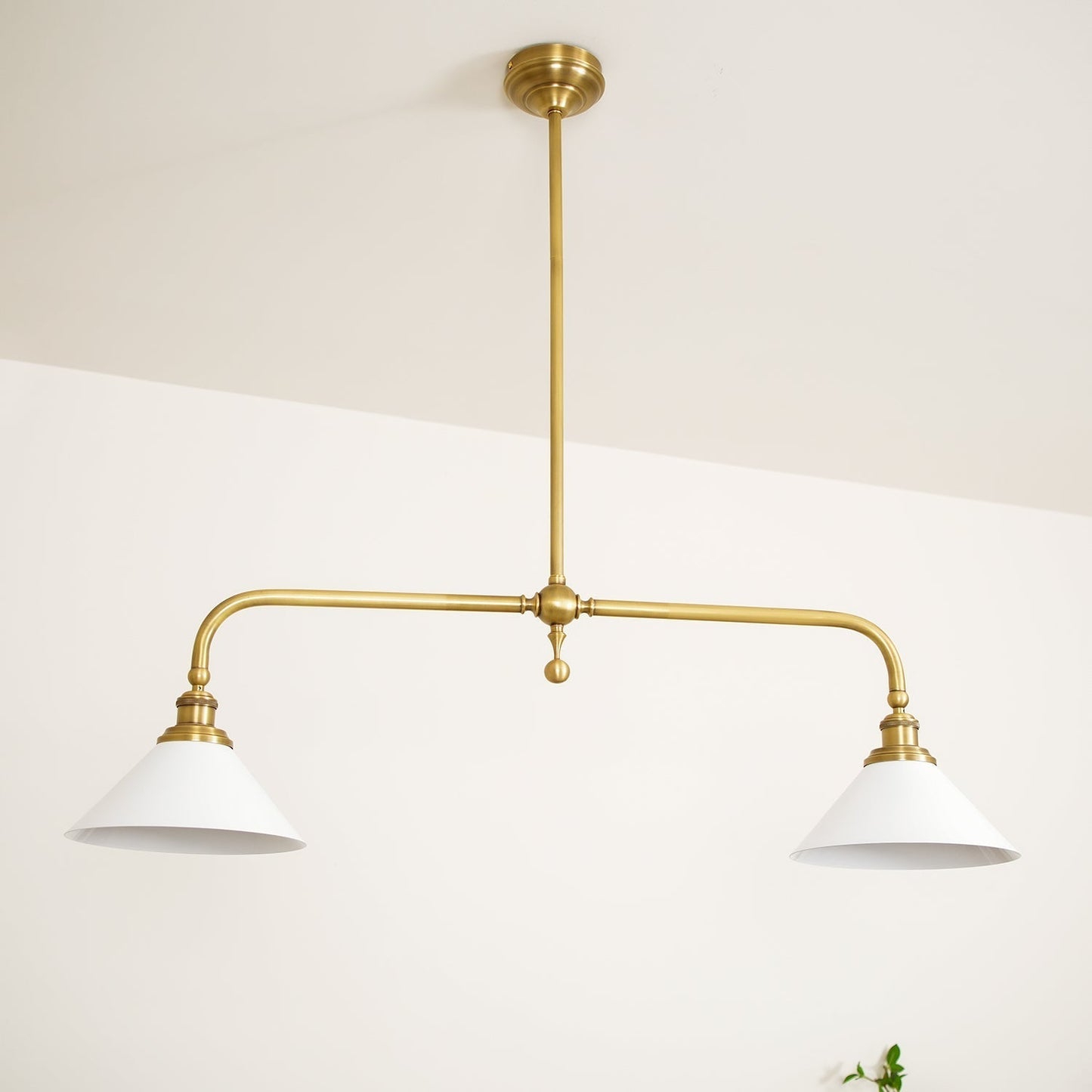 Modern 2-Light Pendant Ceiling Lamp  Minimalist Gold Hanging Light Fixture