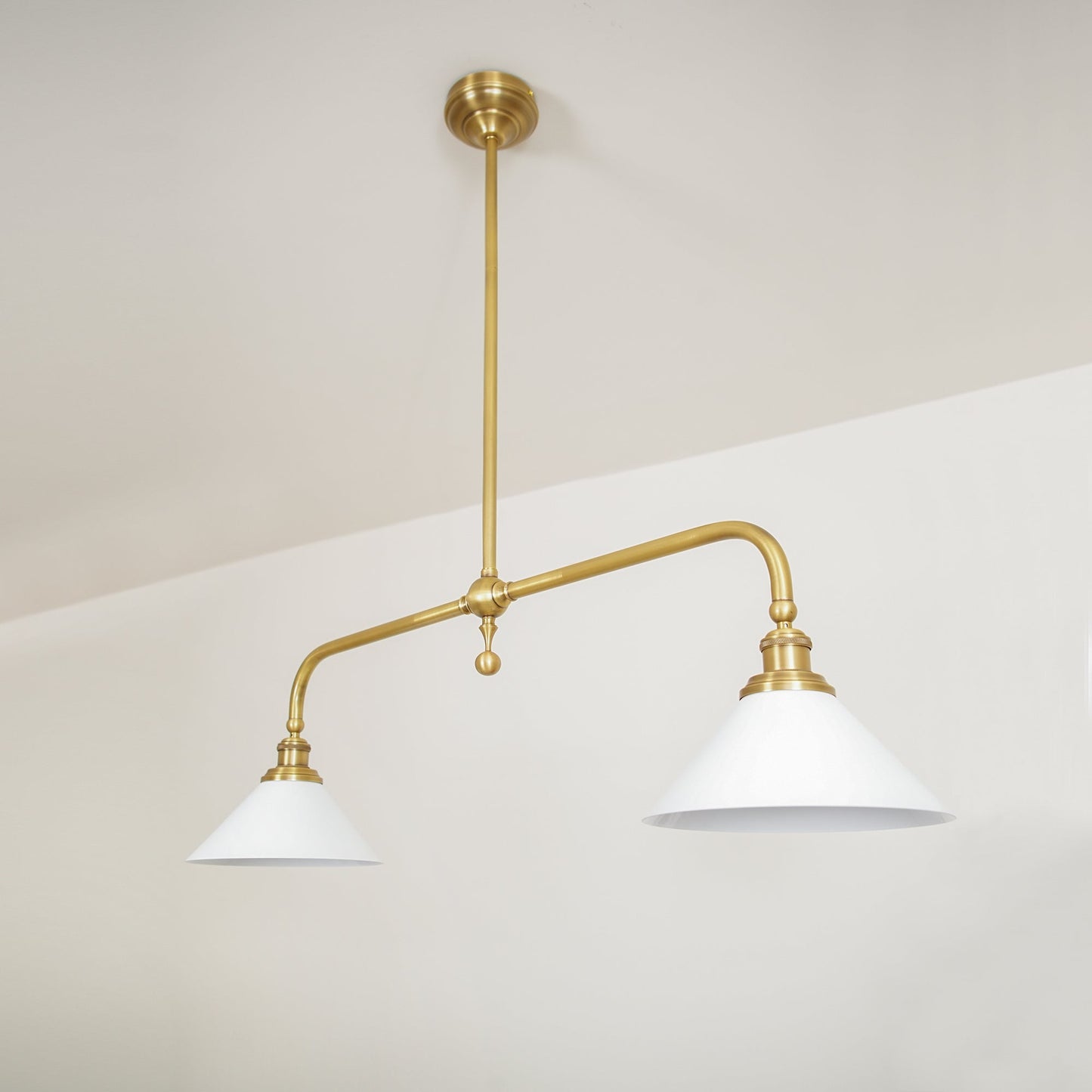 Modern 2-Light Pendant Ceiling Lamp  Minimalist Gold Hanging Light Fixture