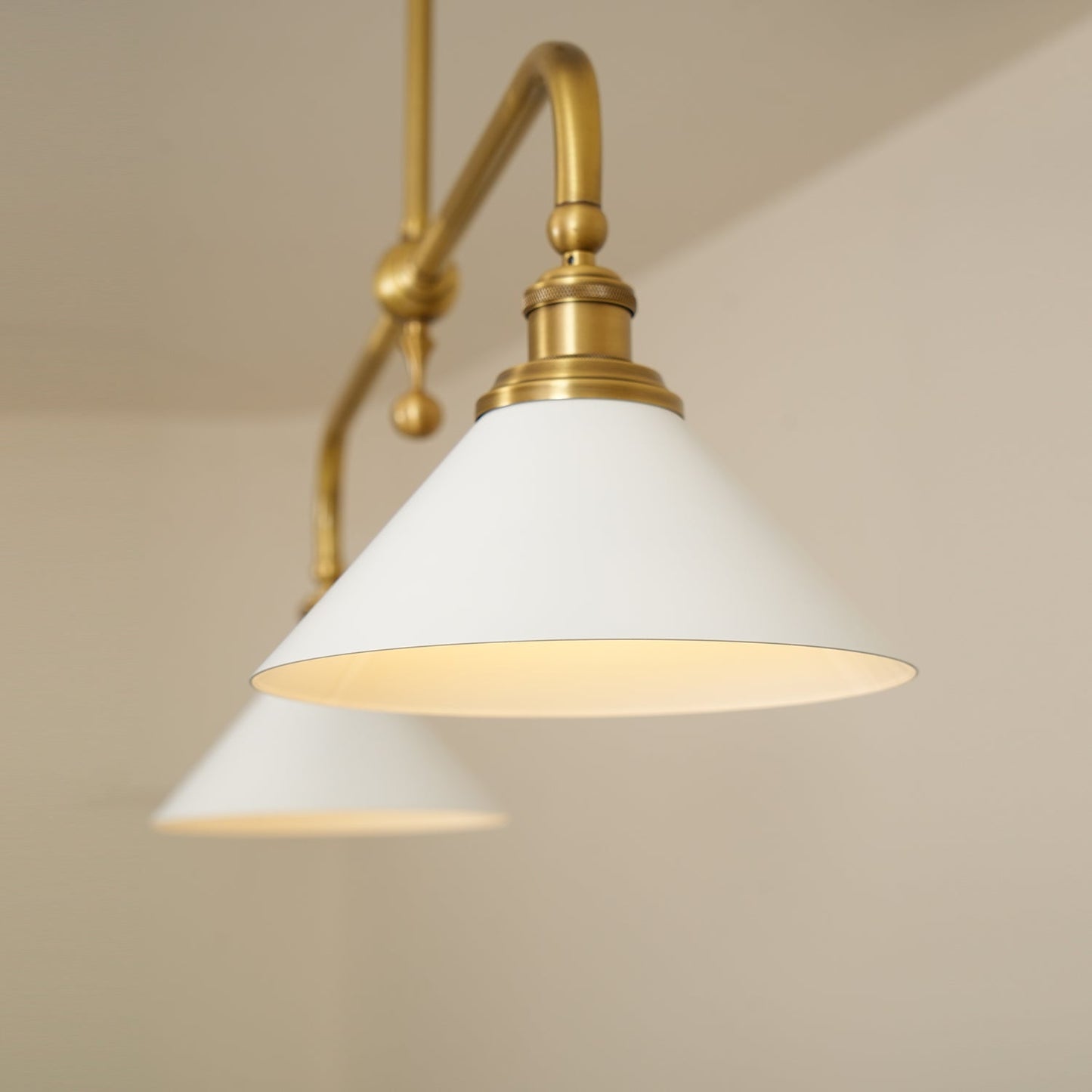 Modern 2-Light Pendant Ceiling Lamp  Minimalist Gold Hanging Light Fixture