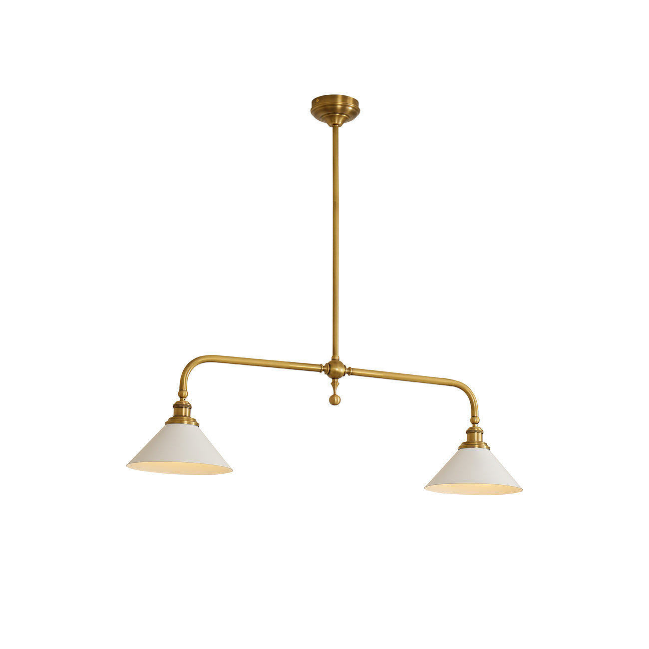 Modern 2-Light Pendant Ceiling Lamp  Minimalist Gold Hanging Light Fixture
